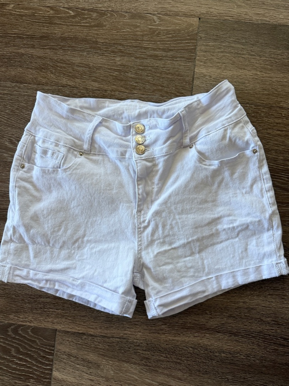 Jeans Classic 3-Button Fly High-Rise Wide Waist Band Women's Shorts XL